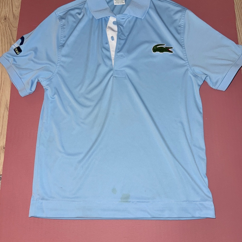 Lacoste Men's Miami Open Sky Blue Polo Shirt size 2